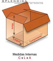 Como medir a caixa de papelão